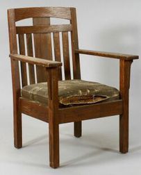 Arts & Crafts Oak Armchair